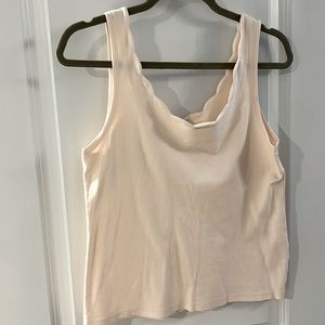 J crew pale pink scallop tank